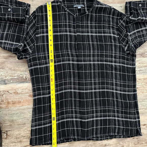 John Varvatos Broad Classic Fit Sport Shirt SZ XL Band Collar Wool Blend EUC - Picture 6 of 8